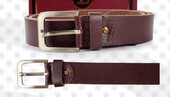 Synthetic Leather Belt Brown Hazzel