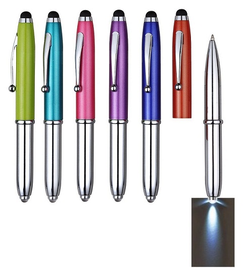 Metal Stylus Ballpoint Pen With LED Light