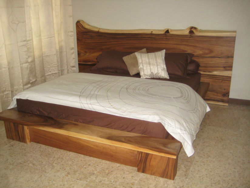 Beds And Natural Solid Tamarind Wood Headboard