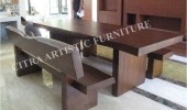 Large Dining Table Set Natural Solid Wood Tamarind