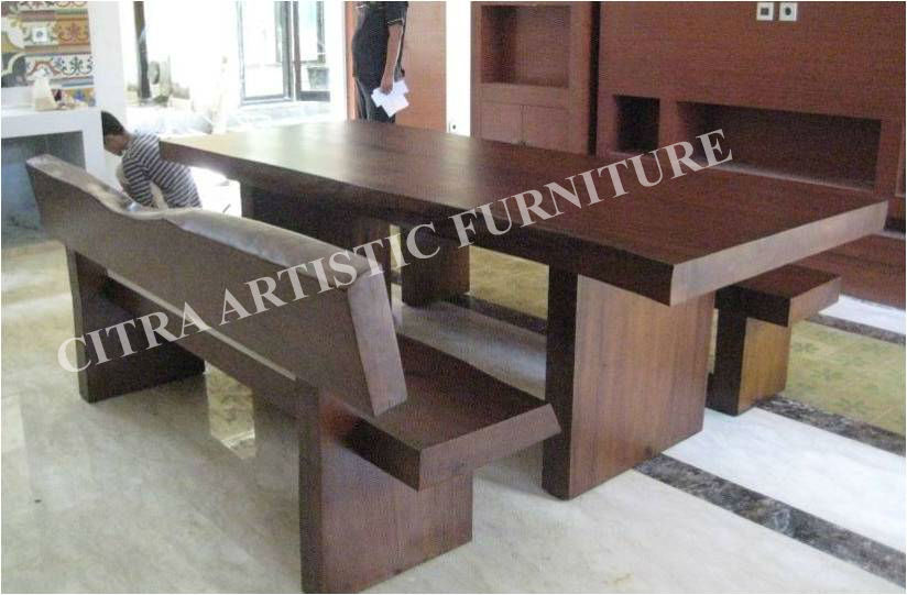 Large Dining Table Set Natural Solid Wood Tamarind