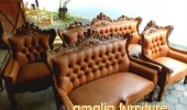 Roman Style Sofa Chair Antique Leather Wrapped Oscar