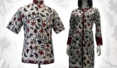 Batik Couple Shirt And Dress Motif Flower BC018