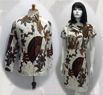 Batik Couple Shirt And Dress Motif Fan BC024