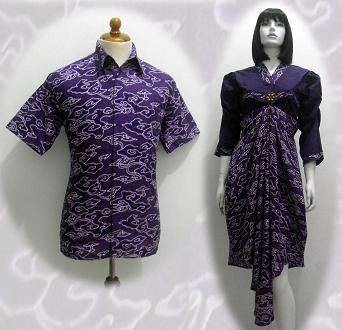 Batik Couple Shirt And Dress Motif Blue BC006