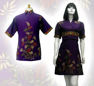 Batik Couple Shirt And Dress Motif Bamboo Leaf BC003